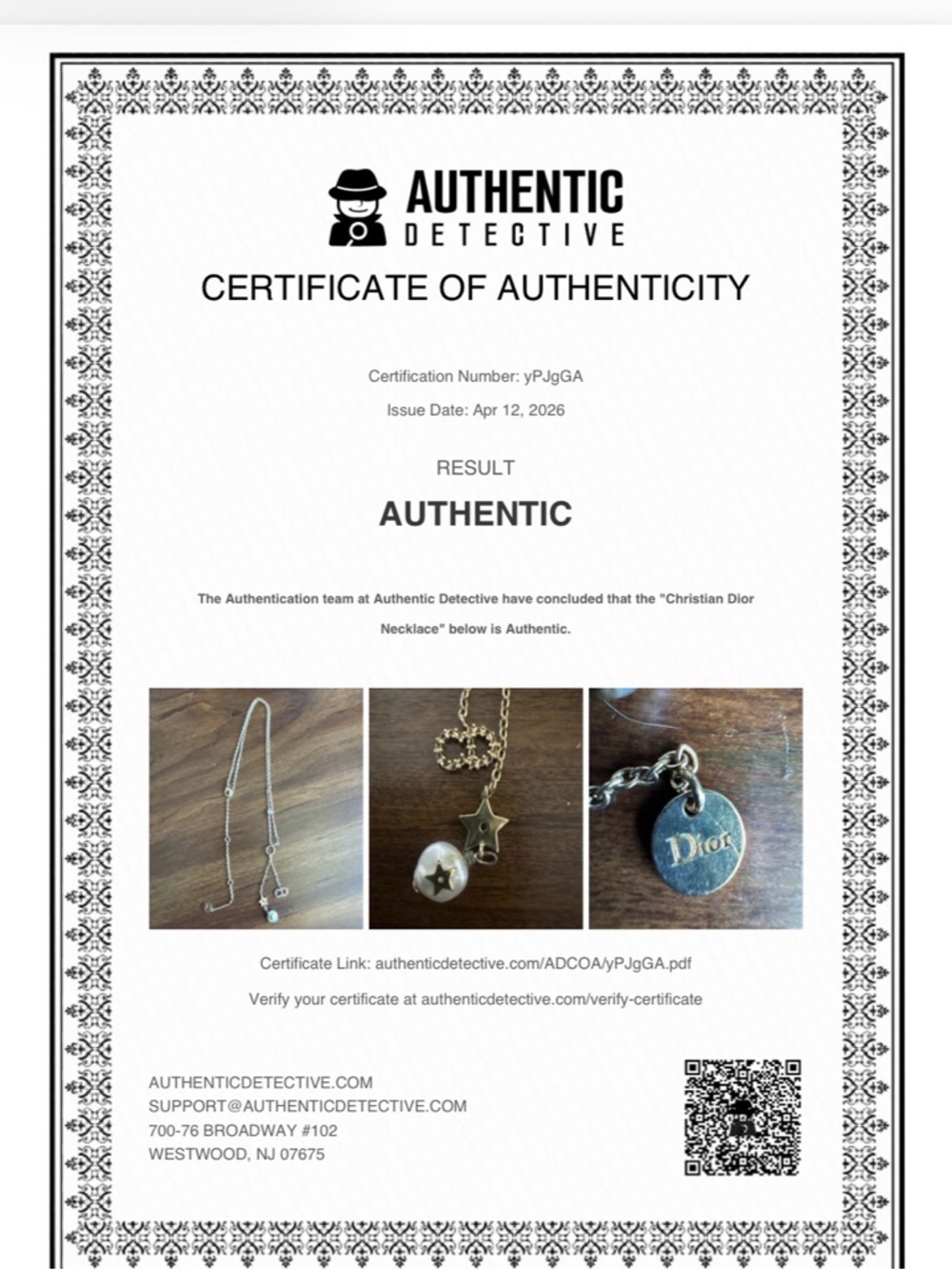 Dior Necklace with Pearl and Star Charms - Picture 5 of 5